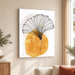 Black & Gold Line Flowers | Abstract Floral Artwork #007