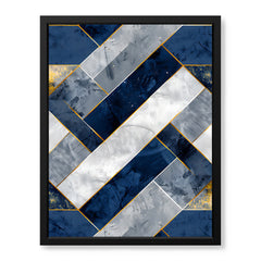 Blue Gray & Gold Mystic Marble Style Pattern | Abstract Signature Artwork #00700