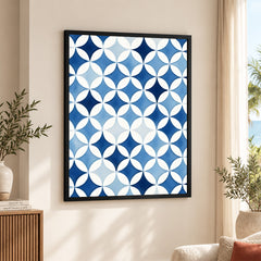 Blue and Gray Pattern Design Over White Background | Abstract Fashion Artwork #00705