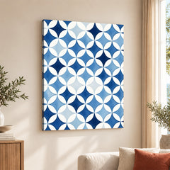 Blue and Gray Pattern Design Over White Background | Abstract Fashion Artwork #00705