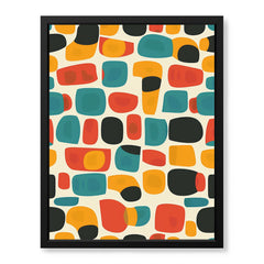 Abstract Colorful Stones Pattern Artwork With Beige Background | Abstract Fashion Artwork #00709