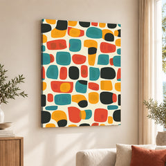 Abstract Colorful Stones Pattern Artwork With Beige Background | Abstract Fashion Artwork #00709