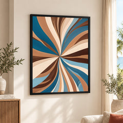 Abstract Blue Brown & Beige Color Shades Artwork | Abstract Fashion Artwork #00712