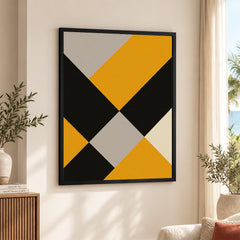 Gray Black & Gold Abstract Shapes Artwork | Abstract Fashion Artwork #00719