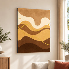 Mystic Marble Series Beige Shade - Brown & Gold | Abstract Signature Artwork #00729