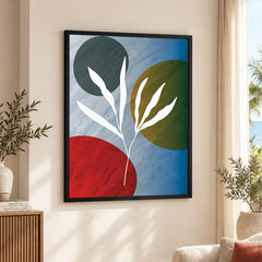 White Floral Design Over Colorful Background | Abstract Floral Artwork #0073