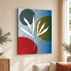 White Floral Design Over Colorful Background | Abstract Floral Artwork #0073
