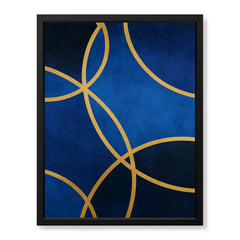 Mystic Marble Series Circle Shape - Blue & Gold | Abstract Signature Artwork #00733