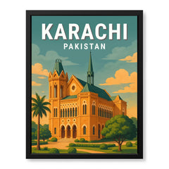 Karachi Pakistan Illustration City Poster | Travel Artwork #00737