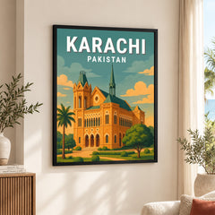 Karachi Pakistan Illustration City Poster | Travel Artwork #00737