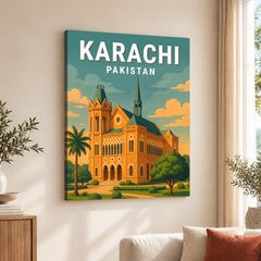 Karachi Pakistan Illustration City Poster | Travel Artwork #00737