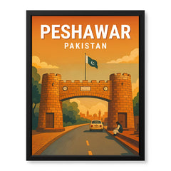 Peshawar Pakistan Illustration City Poster | Travel Artwork #00740