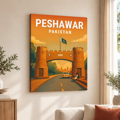 Peshawar Pakistan Illustration City Poster | Travel Artwork #00740