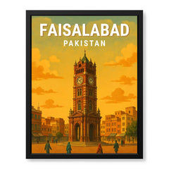 Faisalabad Pakistan Illustration City Poster | Travel Artwork #00741