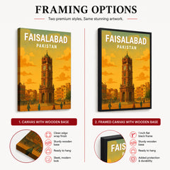 Faisalabad Pakistan Illustration City Poster | Travel Artwork #00741
