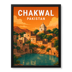Chakwal Pakistan Illustration City Poster | Travel Artwork #00751