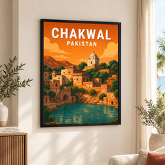 Chakwal Pakistan Illustration City Poster | Travel Artwork #00751