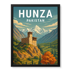 Hunza Northern Pakistan Illustration Poster | Travel Artwork #00752