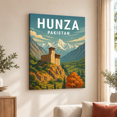 Hunza Northern Pakistan Illustration Poster | Travel Artwork #00752