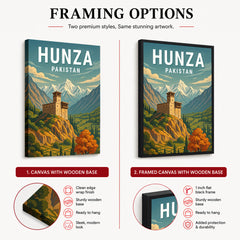 Hunza Northern Pakistan Illustration Poster | Travel Artwork #00752
