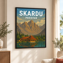 Skardu Northern Pakistan Illustration Poster | Travel Artwork #00753