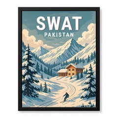 Swat Northern Pakistan Illustration Poster | Travel Artwork #00755