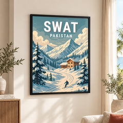 Swat Northern Pakistan Illustration Poster | Travel Artwork #00755