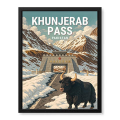 Khunjerab Pass Northern Pakistan Illustration Poster | Travel Artwork #00757