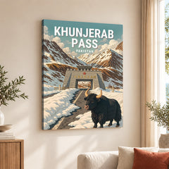 Khunjerab Pass Northern Pakistan Illustration Poster | Travel Artwork #00757