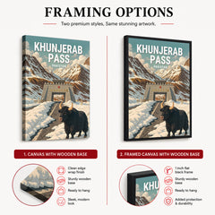 Khunjerab Pass Northern Pakistan Illustration Poster | Travel Artwork #00757