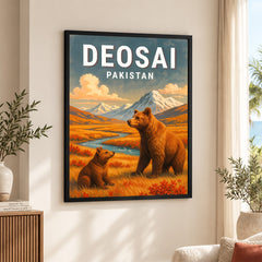 Deosai Plains Northern Pakistan Illustration Poster | Travel Artwork #00758