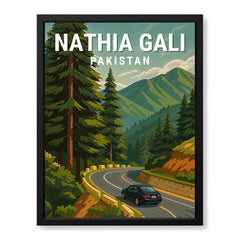 Nathia Gali Northern Pakistan Illustration Poster | Travel Artwork #00761