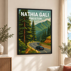 Nathia Gali Northern Pakistan Illustration Poster | Travel Artwork #00761