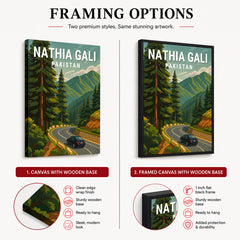 Nathia Gali Northern Pakistan Illustration Poster | Travel Artwork #00761