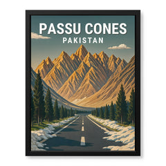 Passu Cones Northern Pakistan Illustration Poster | Travel Artwork #00763