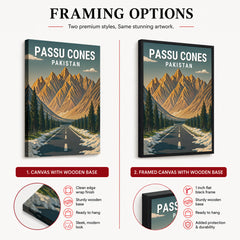 Passu Cones Northern Pakistan Illustration Poster | Travel Artwork #00763
