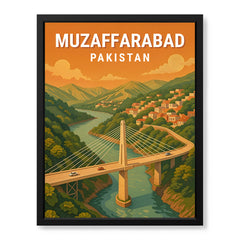 Muzaffarabad Northern Pakistan Illustration Poster | Travel Artwork #00765