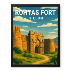Rohtas Fort Jhelum | Pakistan Heritage Illustration Poster | Travel Artwork #00767