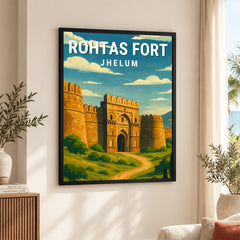 Rohtas Fort Jhelum | Pakistan Heritage Illustration Poster | Travel Artwork #00767
