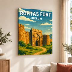 Rohtas Fort Jhelum | Pakistan Heritage Illustration Poster | Travel Artwork #00767