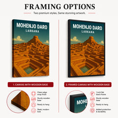 Mohenjo Daro Larkana | Pakistan Heritage Illustration Poster | Travel Artwork #00770
