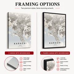 Karachi Beige Map - Minimalist City Map Series | Signature Artwork #00776