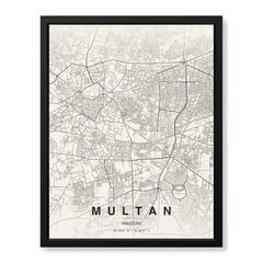 Multan Beige Map - Minimalist City Map Series | Signature Artwork #00780