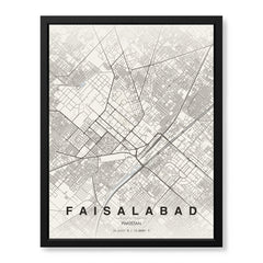 Faisalabad Beige Map - Minimalist City Map Series | Signature Artwork #00782