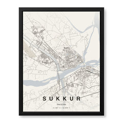Sukkur Beige Map - Minimalist City Map Series | Signature Artwork #00785
