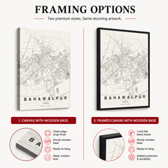 Bahawalpur Beige Map - Minimalist City Map Series | Signature Artwork #00786