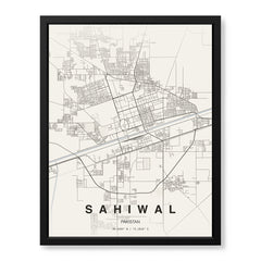 Sahiwal Beige Map - Minimalist City Map Series | Signature Artwork #00787