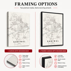 Sahiwal Beige Map - Minimalist City Map Series | Signature Artwork #00787