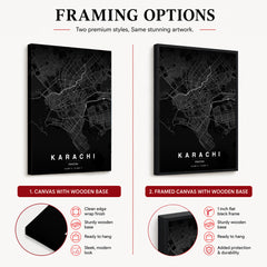 Karachi Black & White Map - Minimalist City Map Series | Signature Artwork #00788