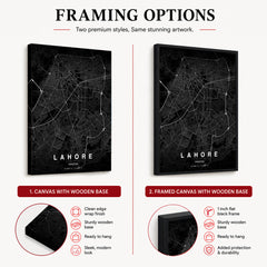 Lahore Black & White Map - Minimalist City Map Series | Signature Artwork #00789